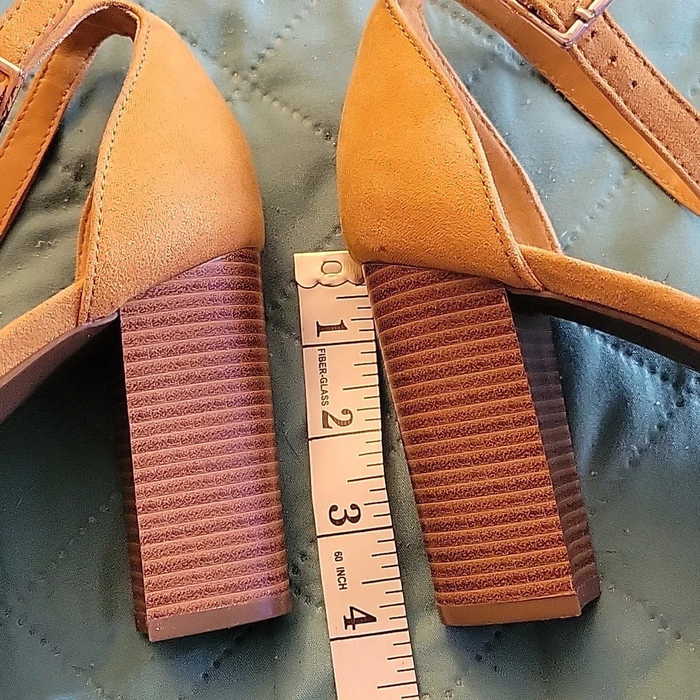 Worthington Mustard Yellow Chunky Heels Size 10 - Picture 4 of 6